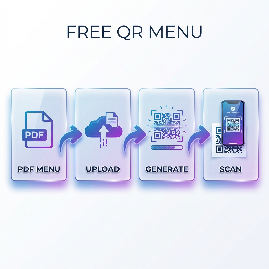 4 Step process to create a free QR code menu
