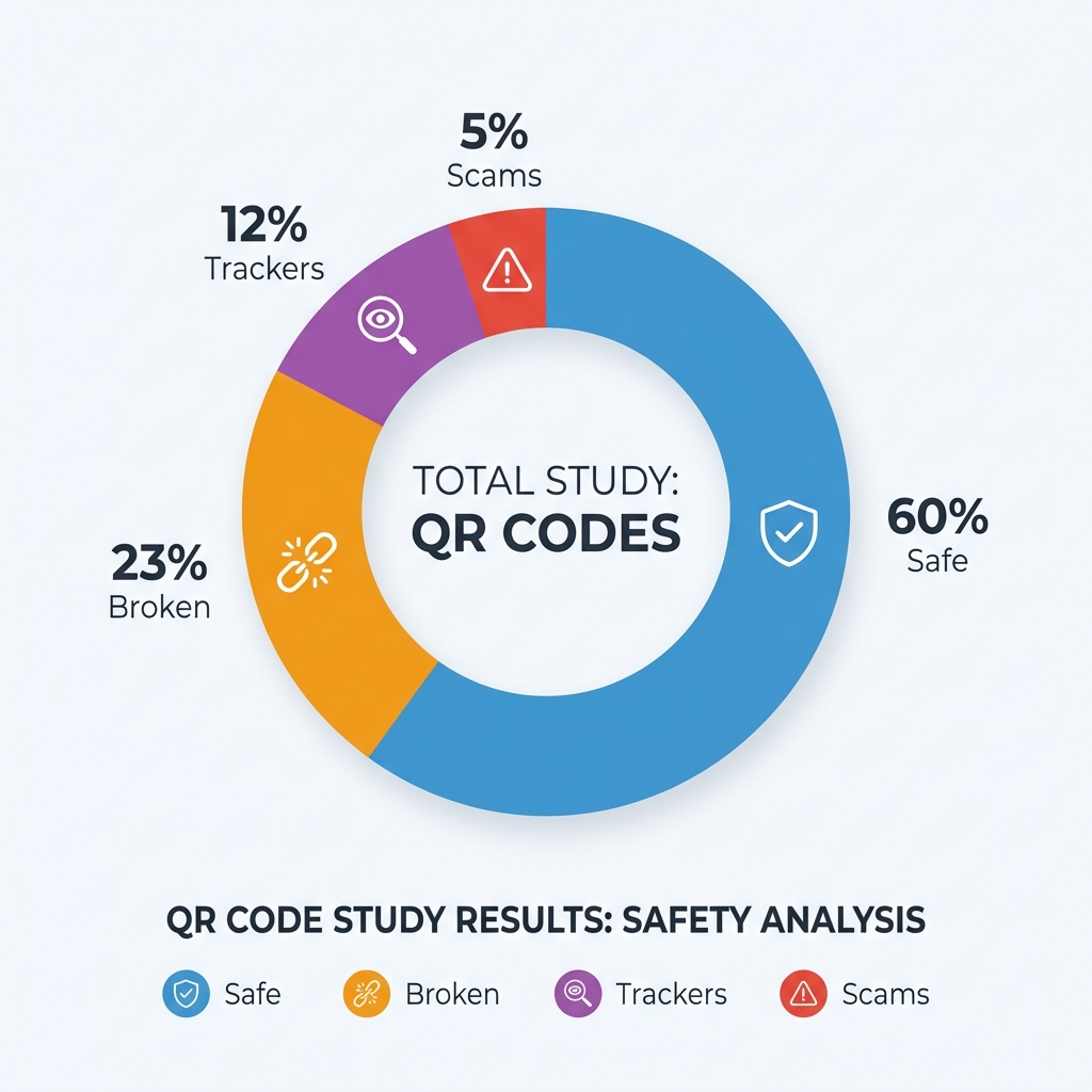 Infographic showing common QR code risks in public spaces