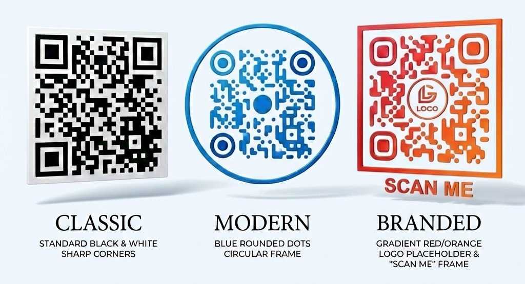 QR code customization options