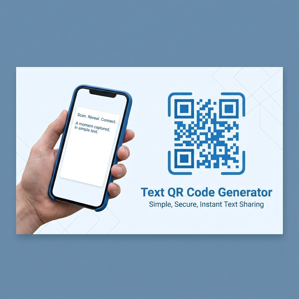 Smartphone displaying a text note scanned directly from an offline text QR code