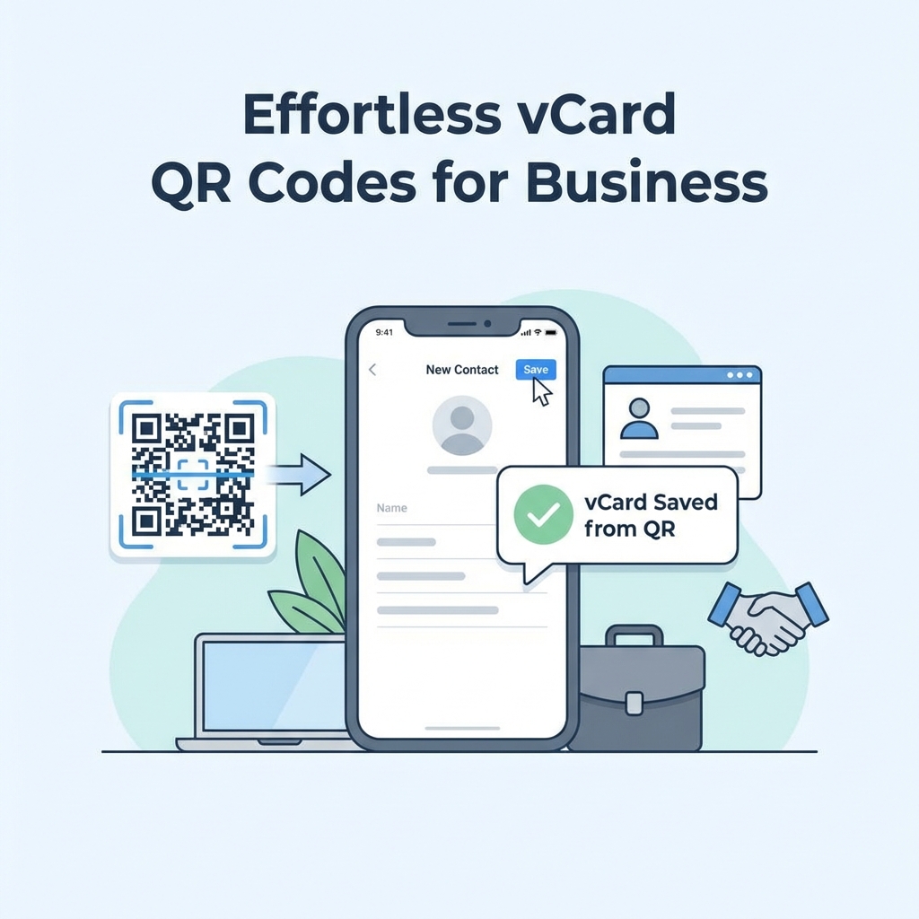 vCard QR Code displayed on a mobile screen for direct contact sharing